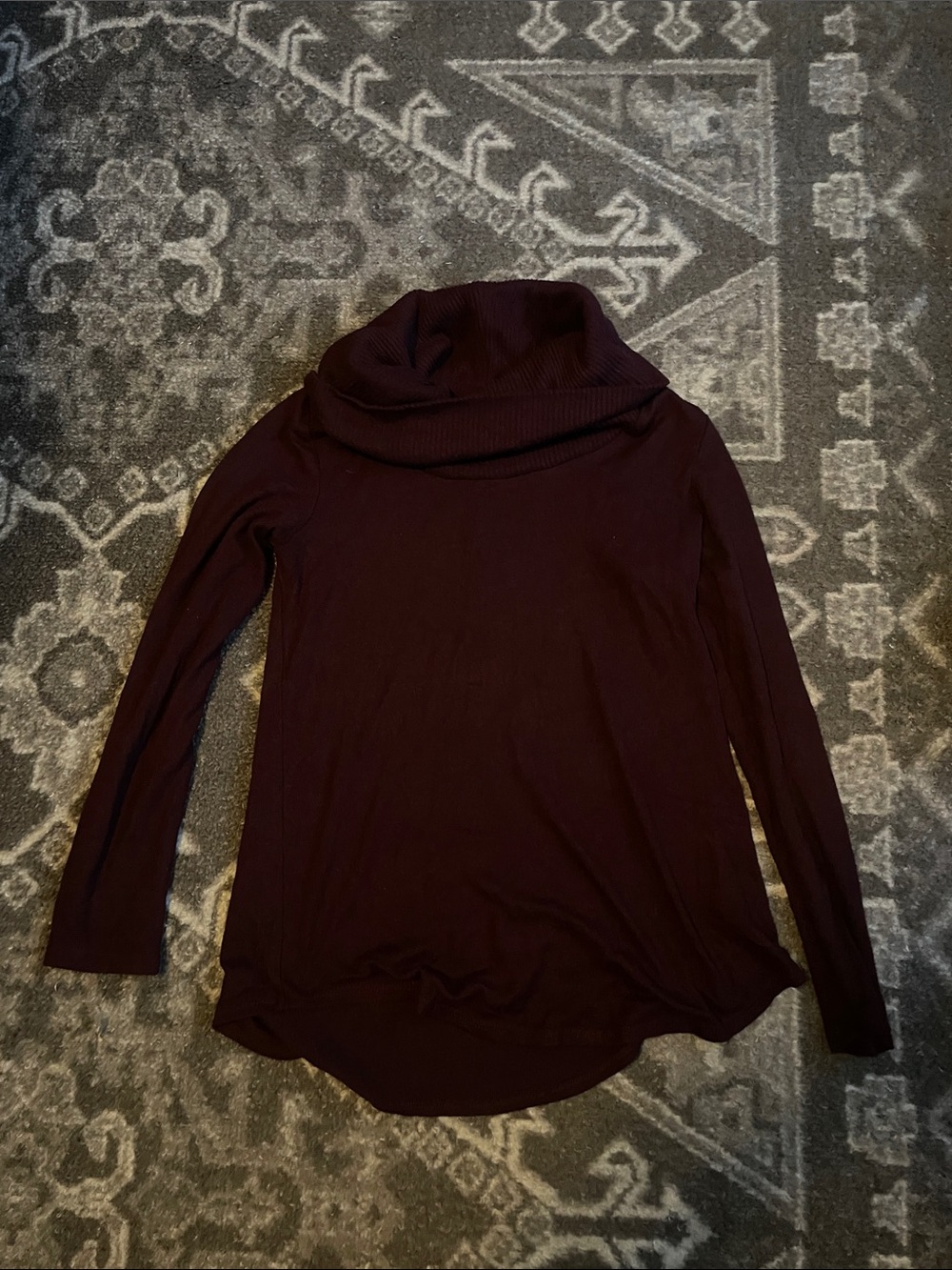 Burgundy cowl neck sweater - size petite XS